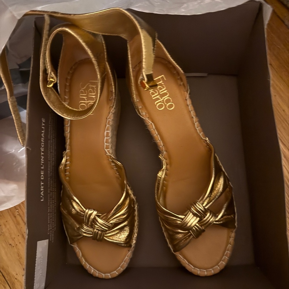 Franco Sarto Gold Espadrille Sandals